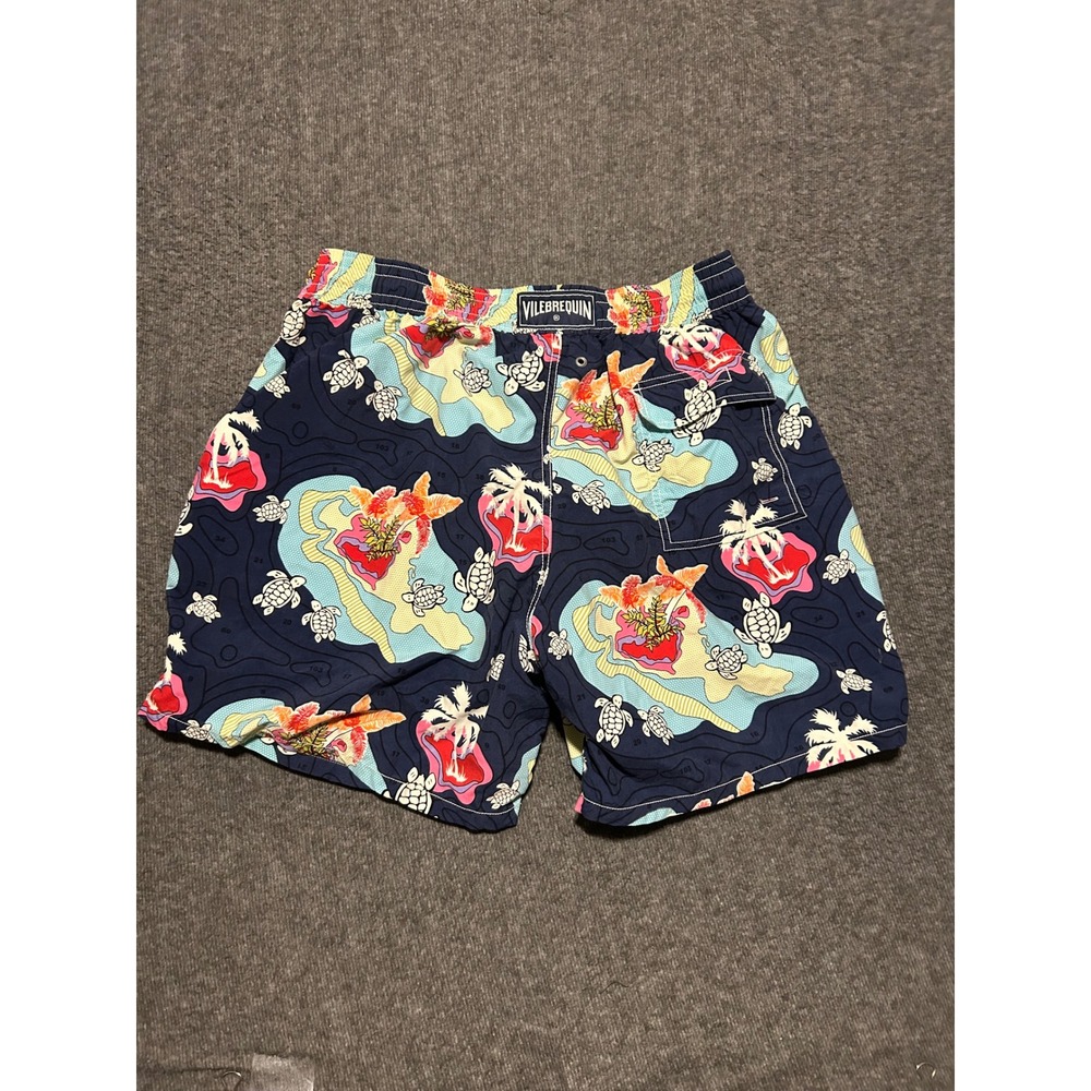 Vilebrequin palms turtles size 2XL swim trunks drawstring unlined